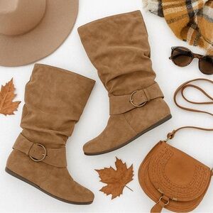 Mia amore brown/ beige mid calf buckle boot 🍂